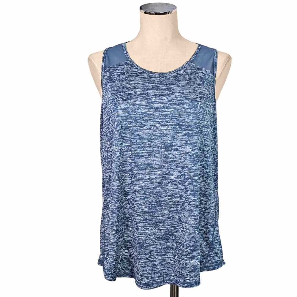 Super Cute Workout Athletic Tank Top Blue Heathered XXL